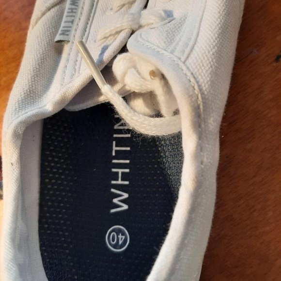 NEW ! Whitin Women Wide Toe White Canvas Sneaker Size US 9/EU40 - Picture 6 of 6